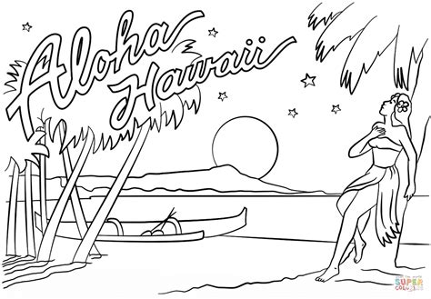 hawaii coloring pages free printables